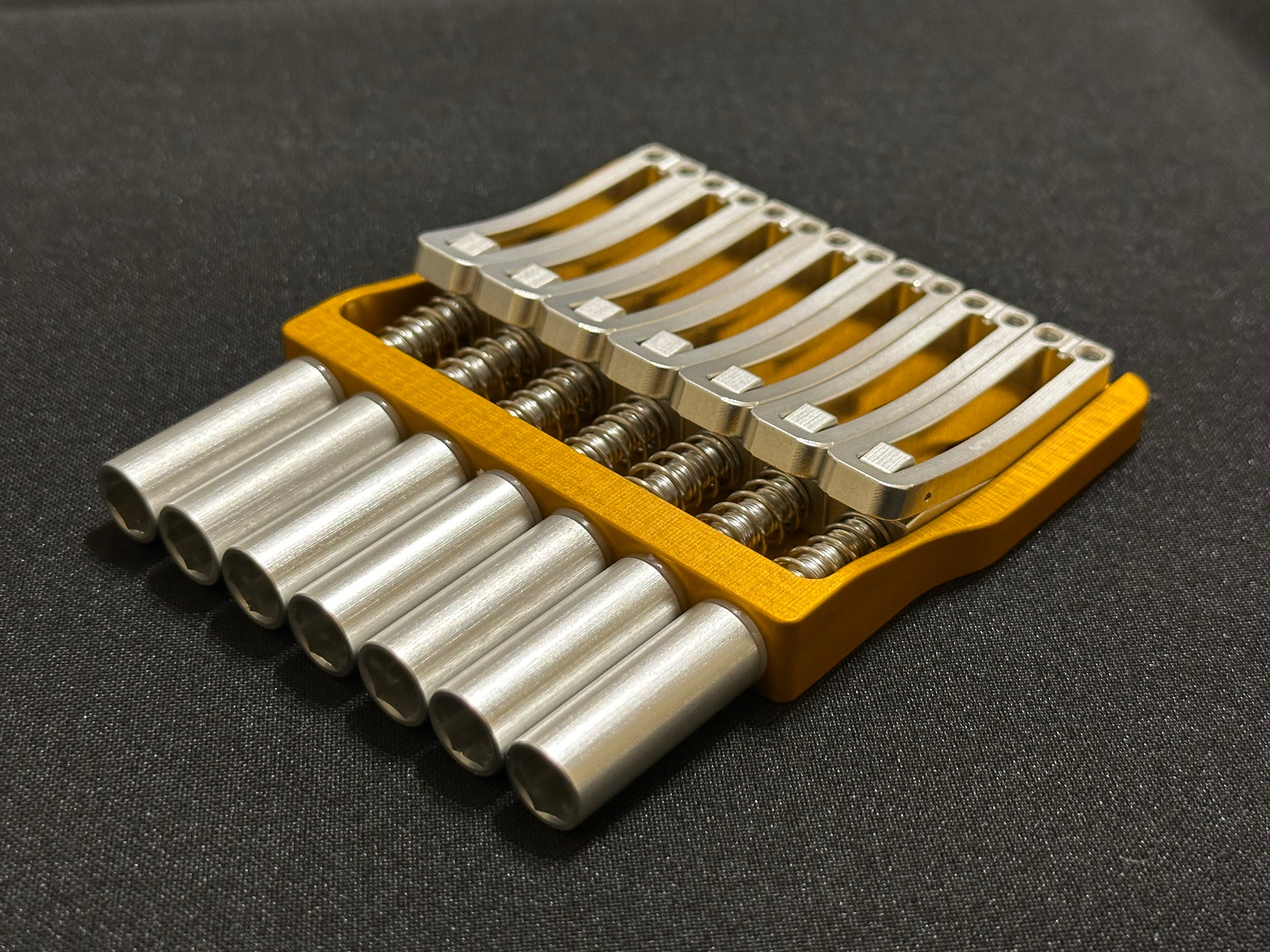 Rakhvari 7 String Hardtail Bridge Gold Baseplate / Silver Hardware