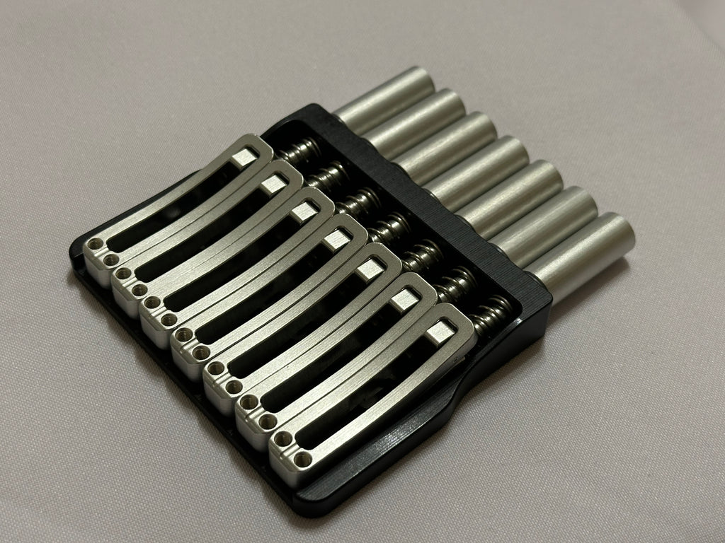Rakhvari 7 String Hardtail Bridge Black Baseplate / Silver Hardware