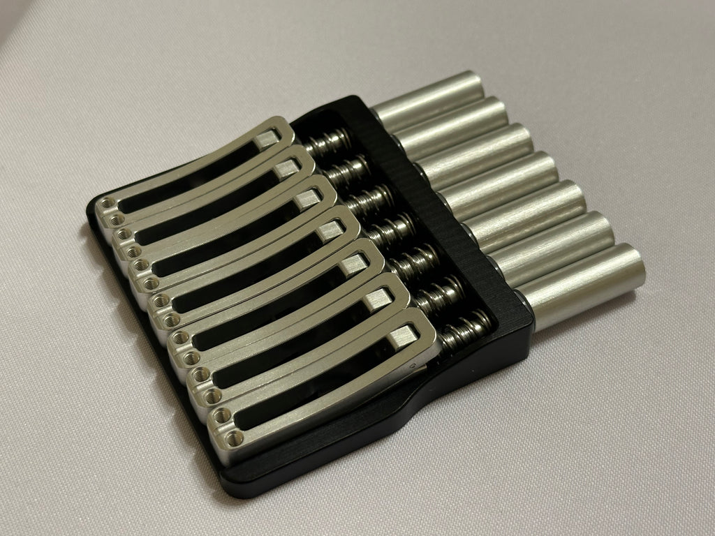 Rakhvari 7 String Hardtail Bridge Black Baseplate / Silver Hardware