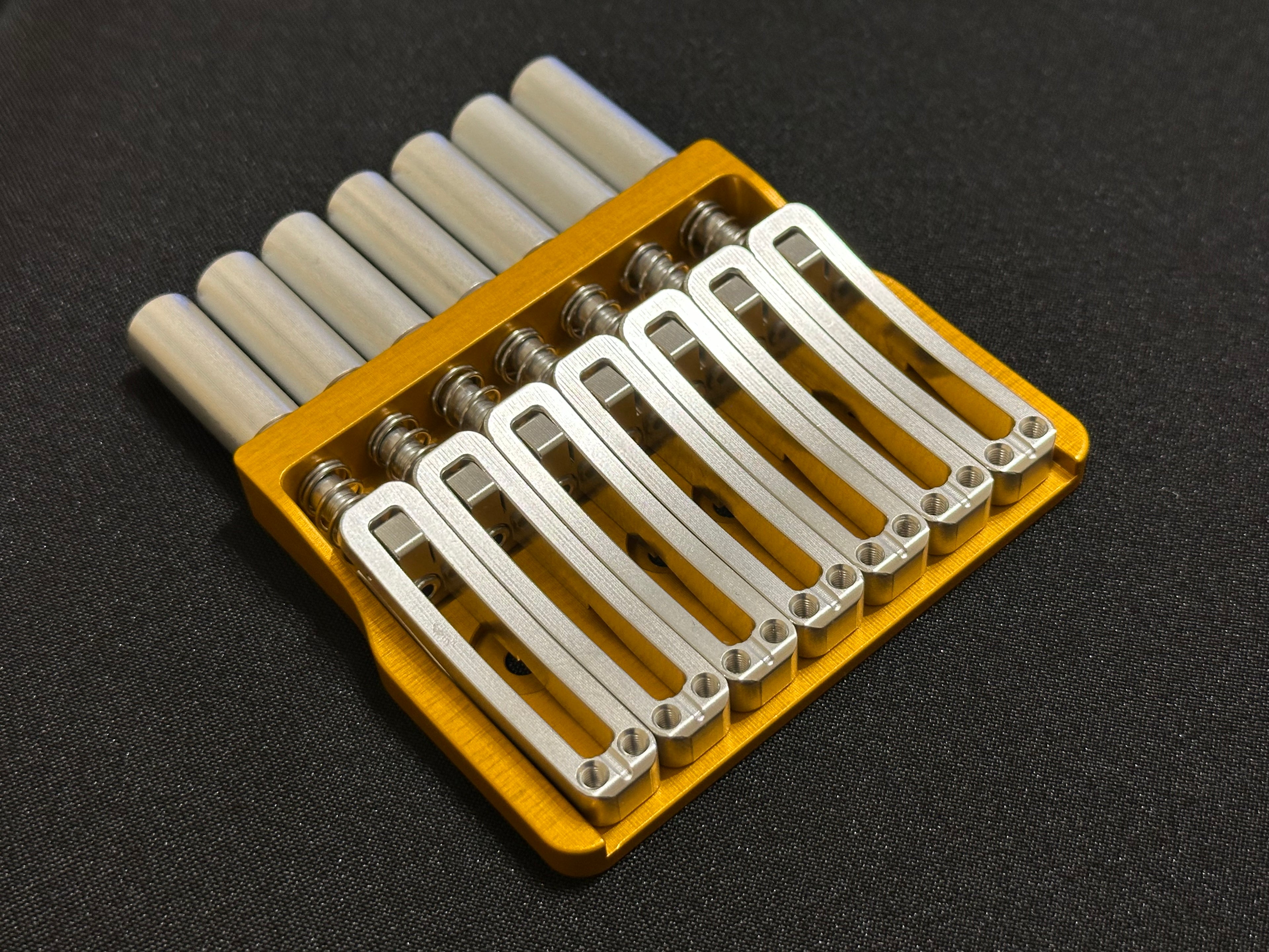 Rakhvari 7 String Hardtail Bridge Gold Baseplate / Silver Hardware