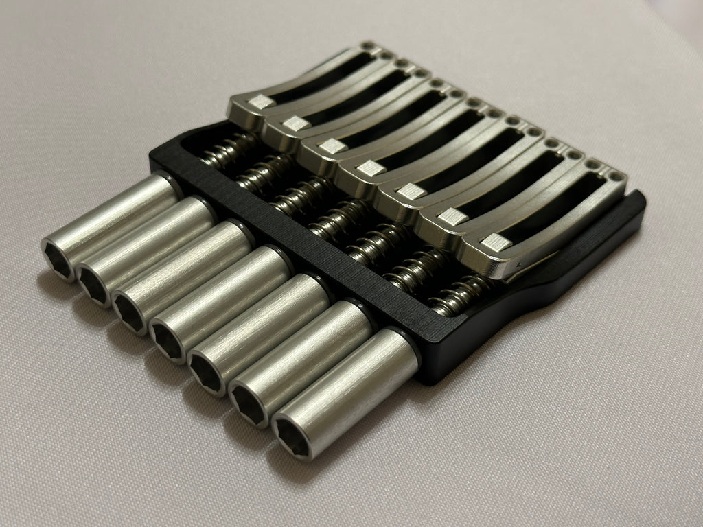 Rakhvari 7 String Hardtail Bridge Black Baseplate / Silver Hardware