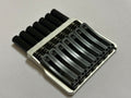 Rakhvari 7 String Hardtail Bridge - Silver Baseplate / Black Hardware
