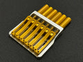 Rakhvari 6 String Hardtail Bridge - Silver Baseplate / Gold Hardware