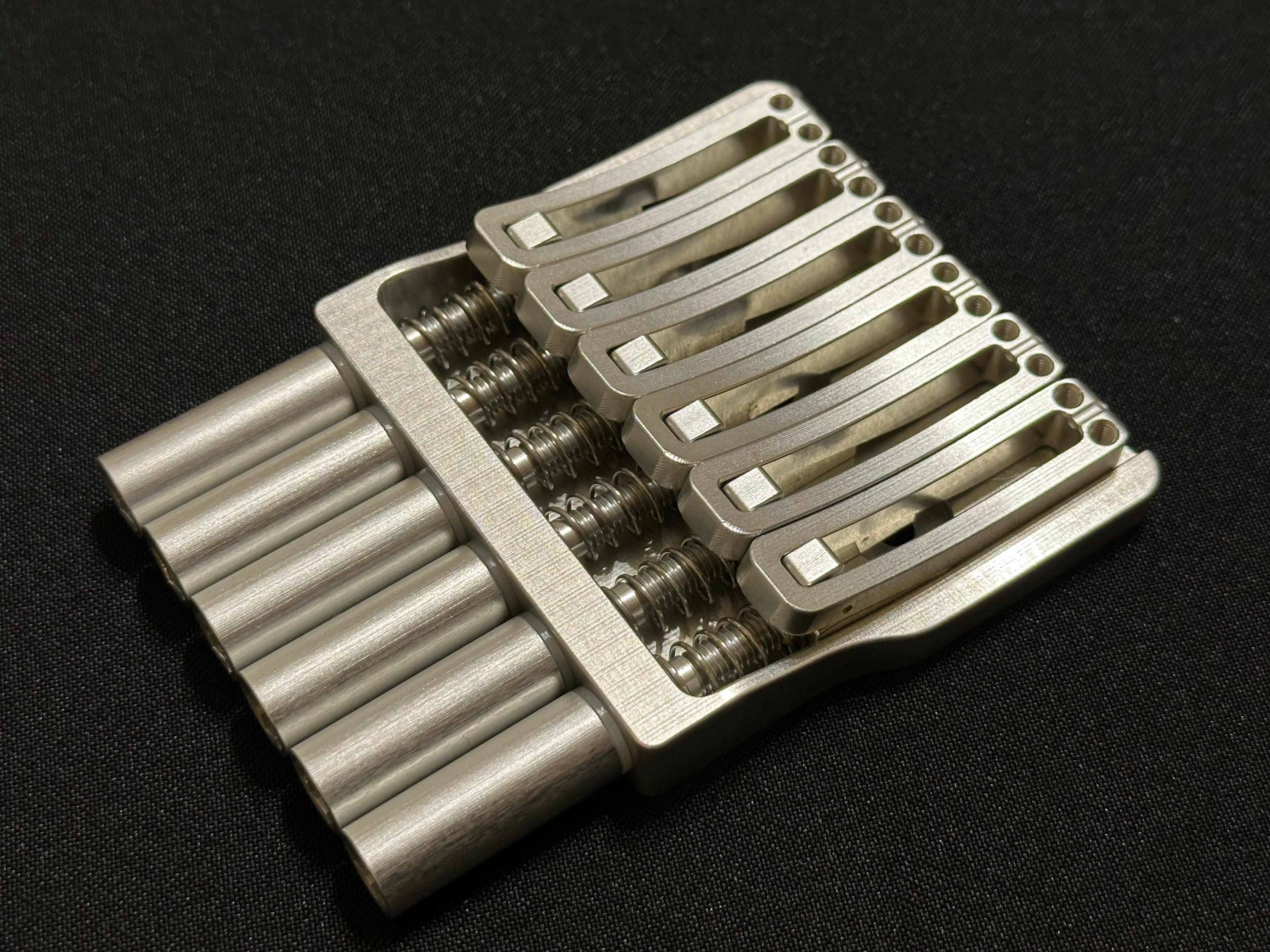 Rakhvari 6 String Hardtail Bridge - Silver Baseplate / Silver Hardware