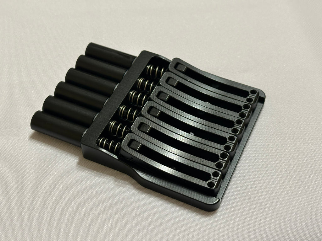 Rakhvari 6 String Hardtail Bridge - Black Baseplate / Black Hardware