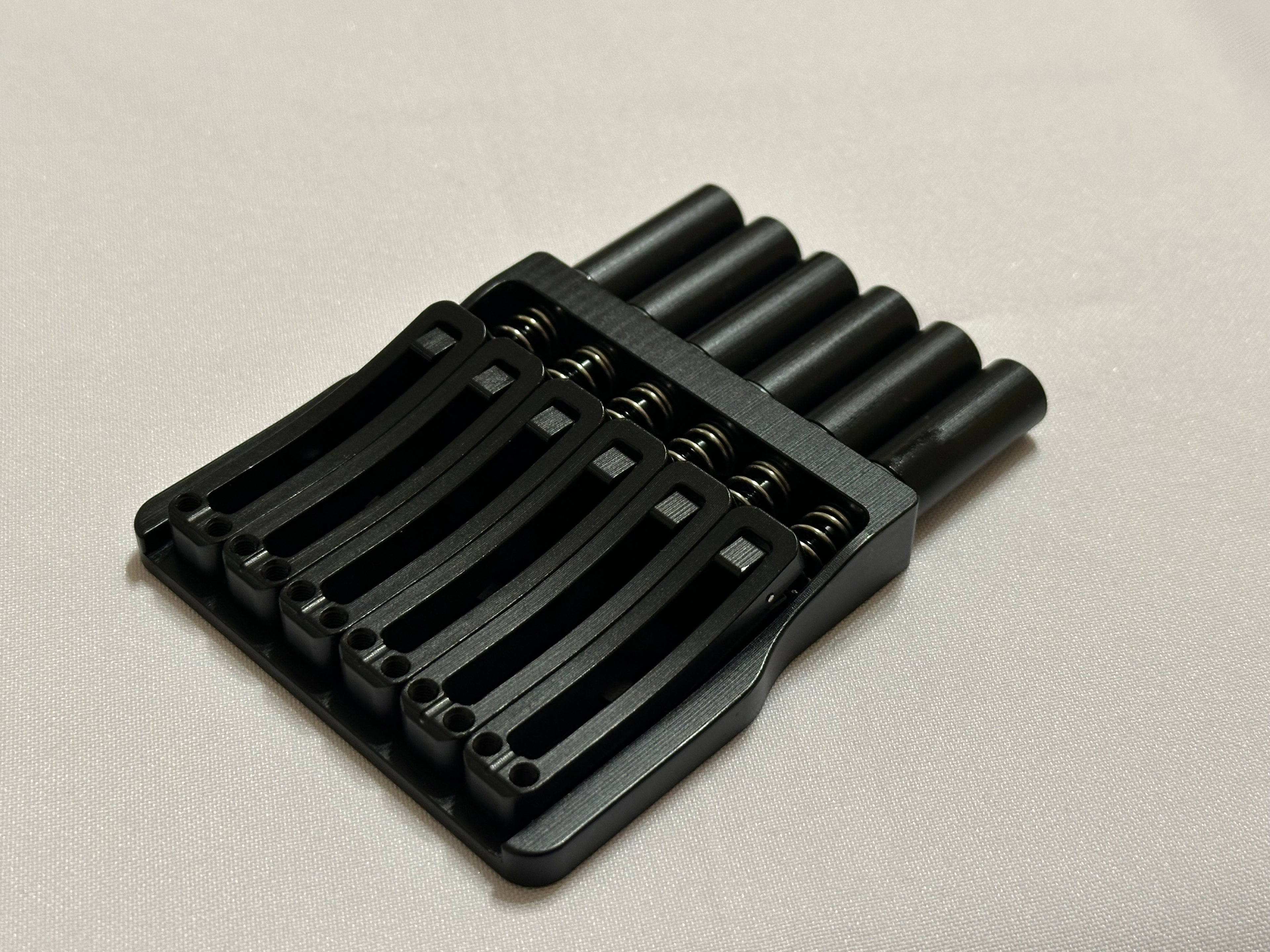 Rakhvari 6 String Hardtail Bridge - Black Baseplate / Black Hardware