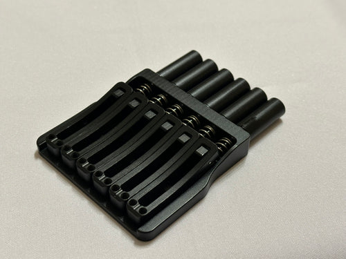 Rakhvari 6 String Hardtail Bridge - Black Baseplate / Black Hardware