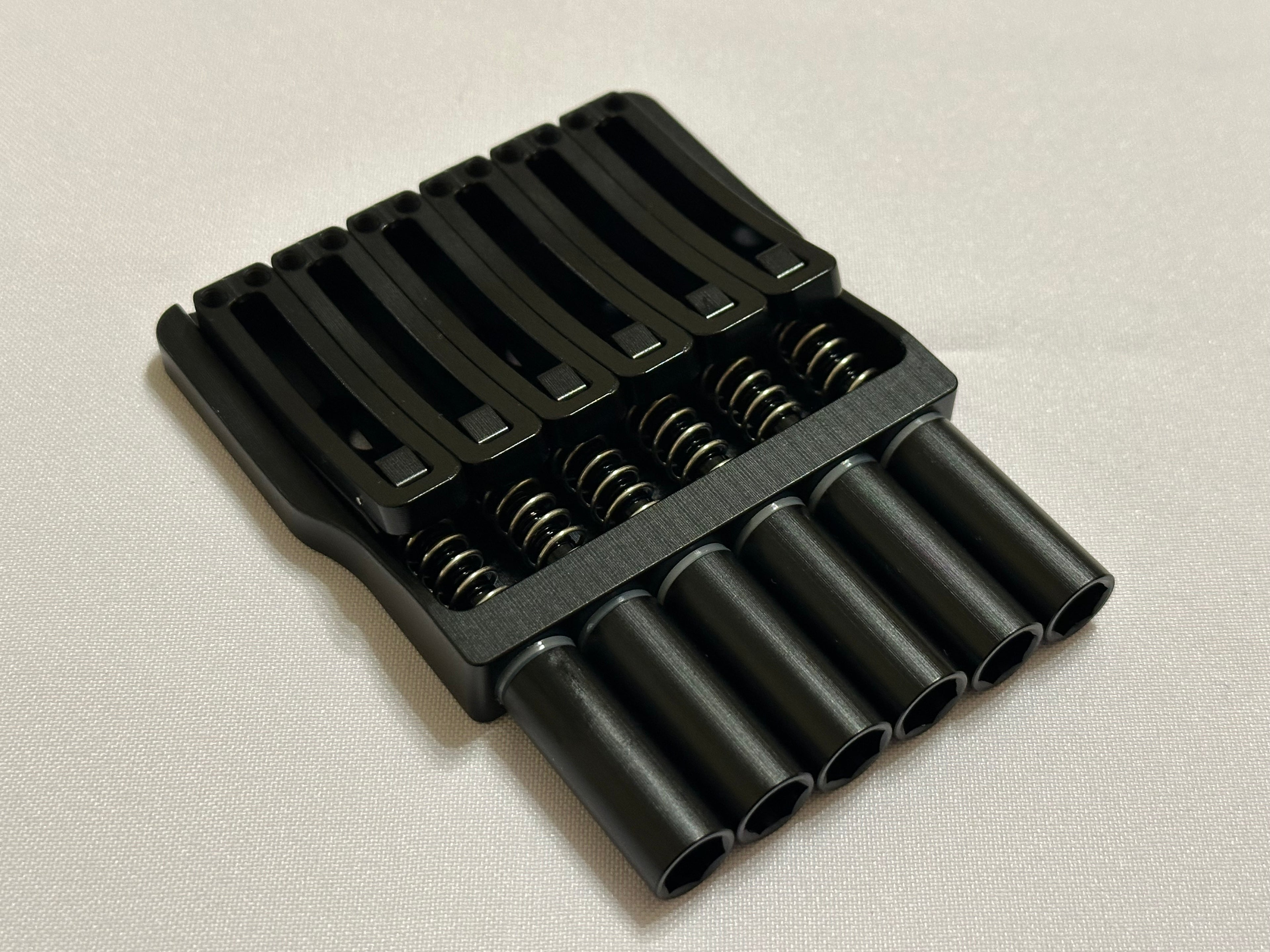 Rakhvari 6 String Hardtail Bridge - Black Baseplate / Black Hardware