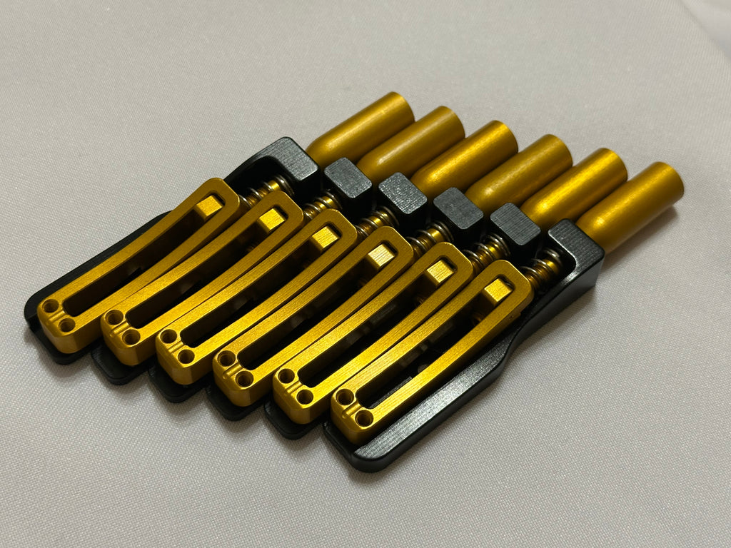 Skethra Multiscale Mono-Rail Bridge — Black Baseplate / Gold Hardware