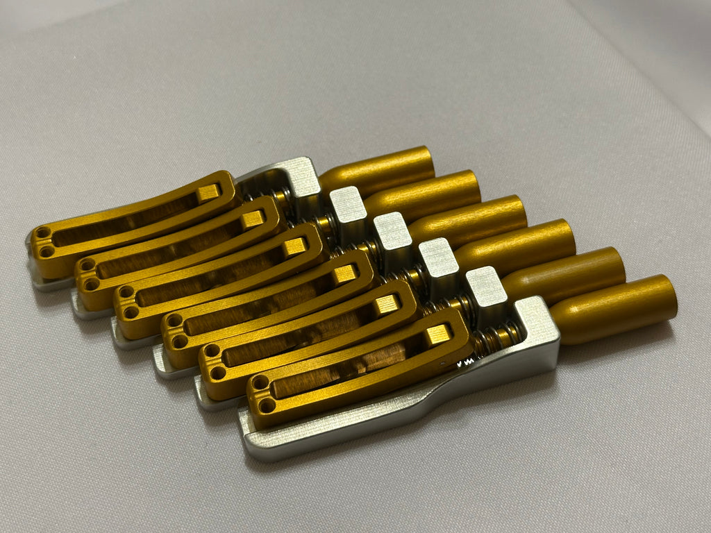 Skethra Multiscale Mono-Rail Bridge — Silver Baseplate / Gold Hardware