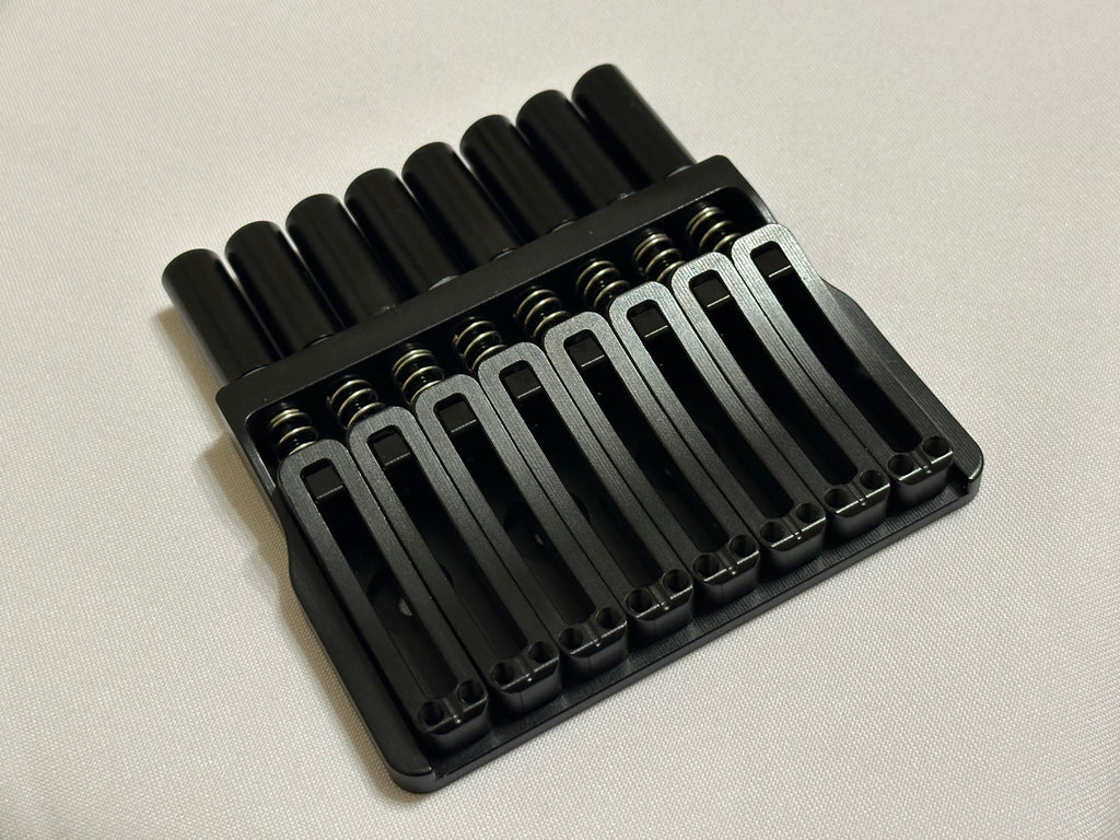 Rakhvari 8 String Hardtail Bridge - Black Baseplate / Black Hardware