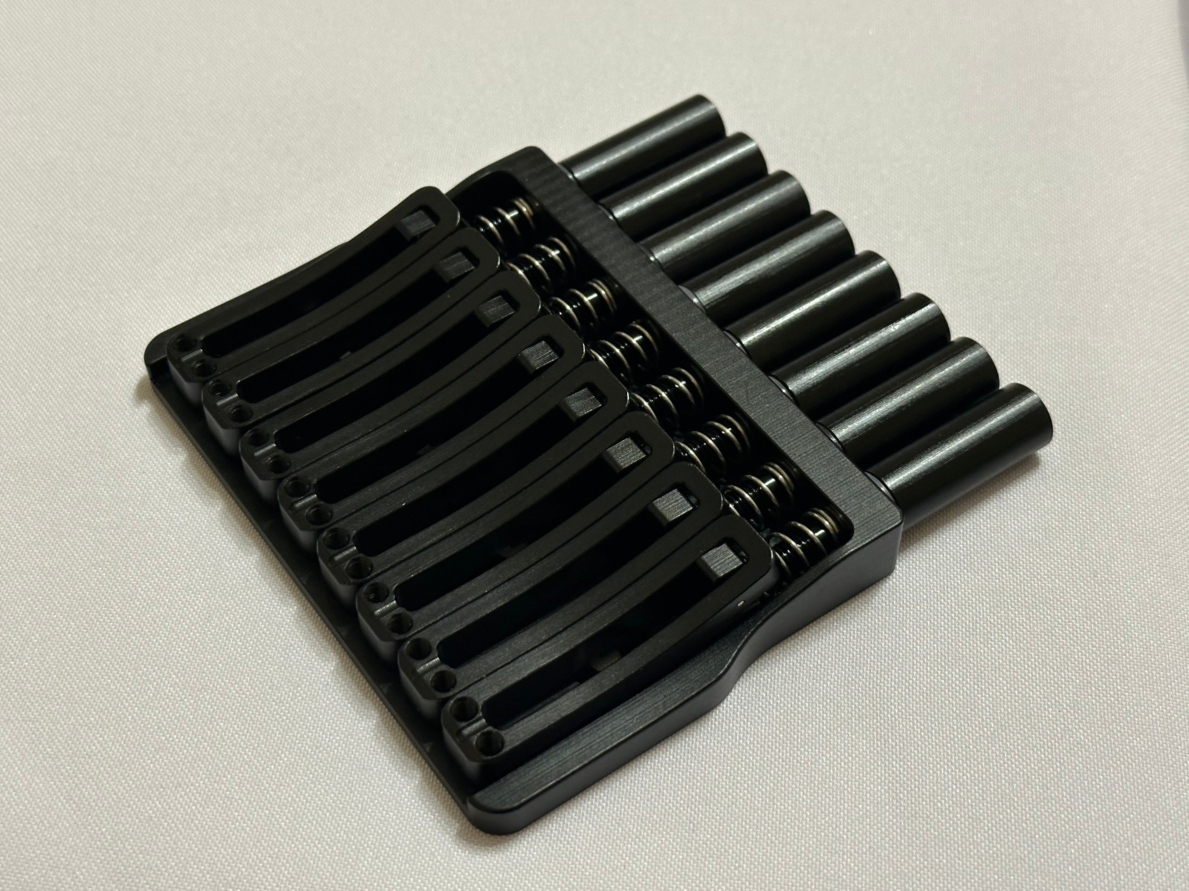 Rakhvari 8 String Hardtail Bridge - Black Baseplate / Black Hardware
