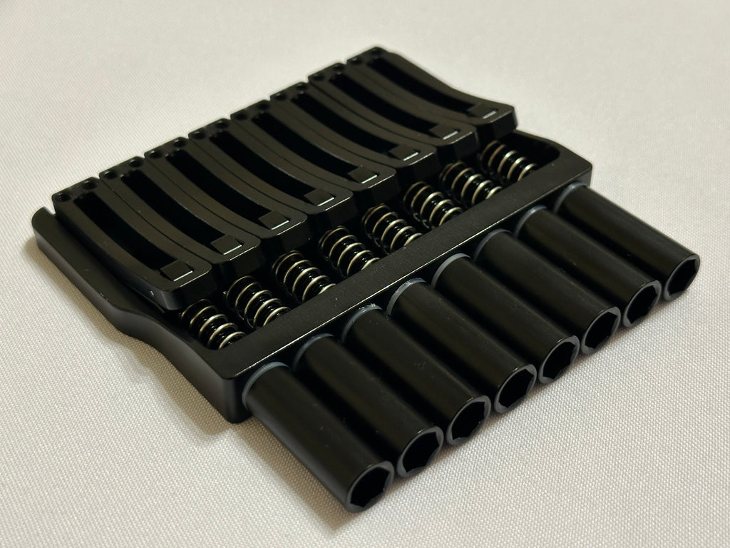 Rakhvari 8 String Hardtail Bridge - Black Baseplate / Black Hardware