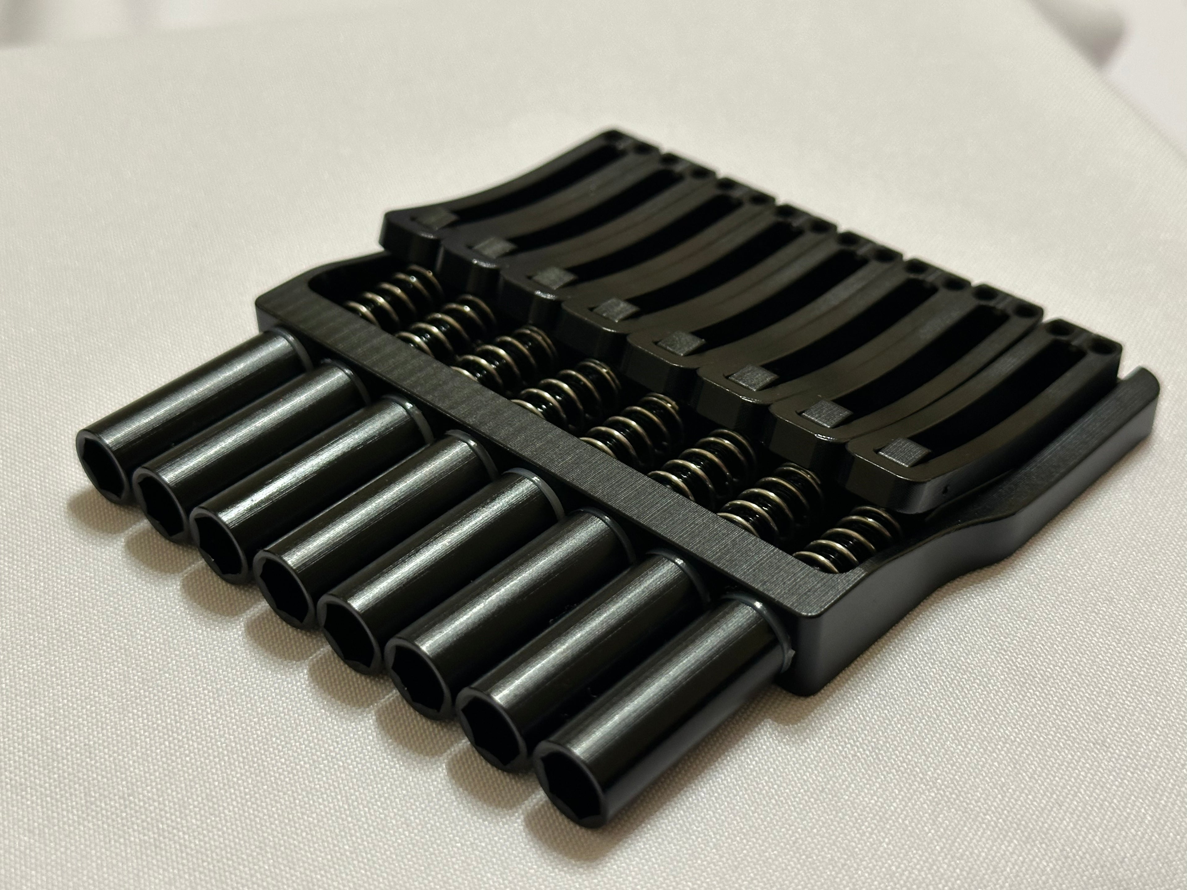 Rakhvari 8 String Hardtail Bridge - Black Baseplate / Black Hardware