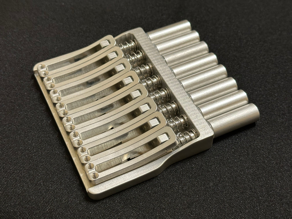 Rakhvari 8 String Hardtail Bridge - Silver Baseplate / Silver Hardware