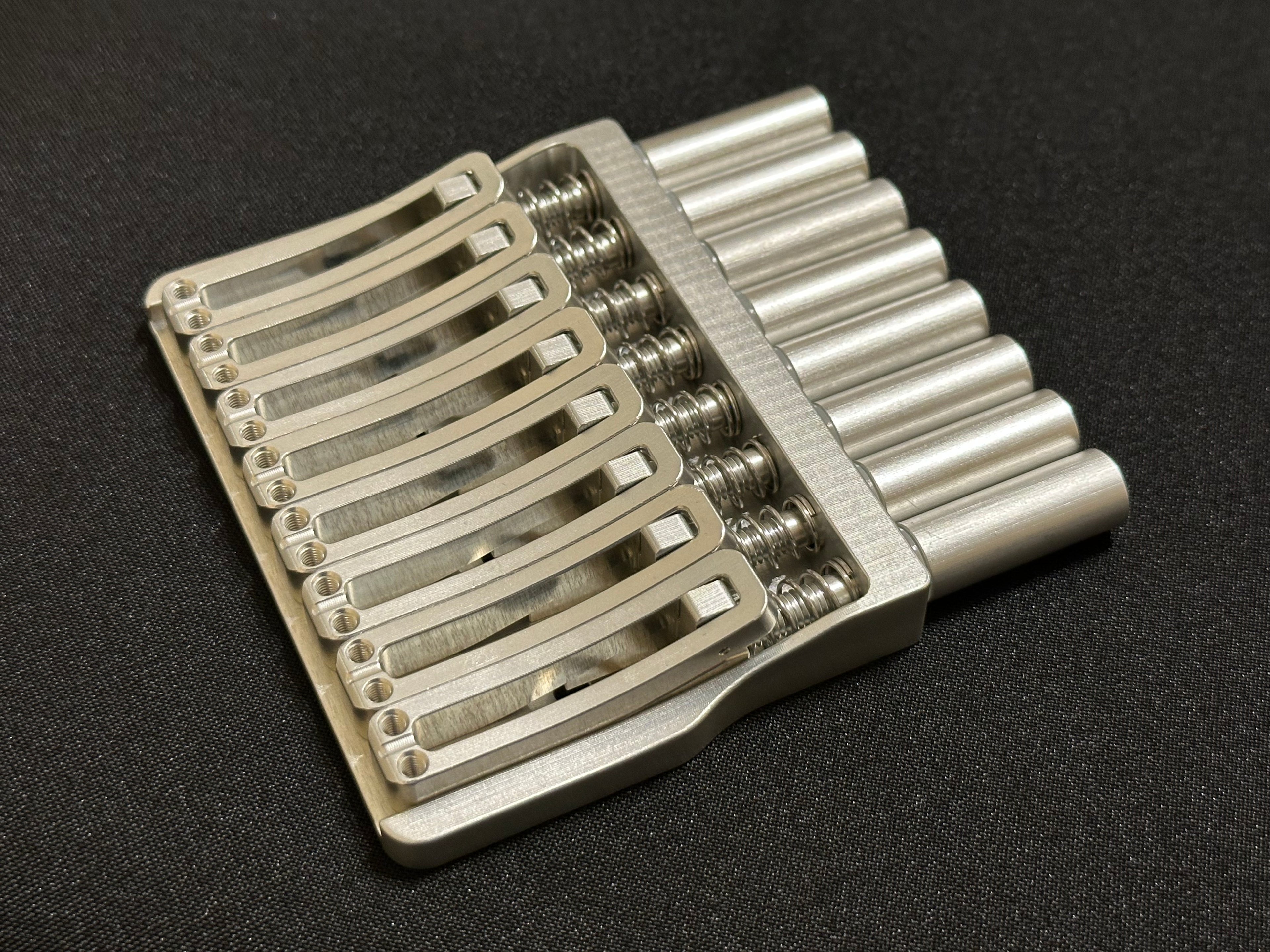 Rakhvari 8 String Hardtail Bridge - Silver Baseplate / Silver Hardware