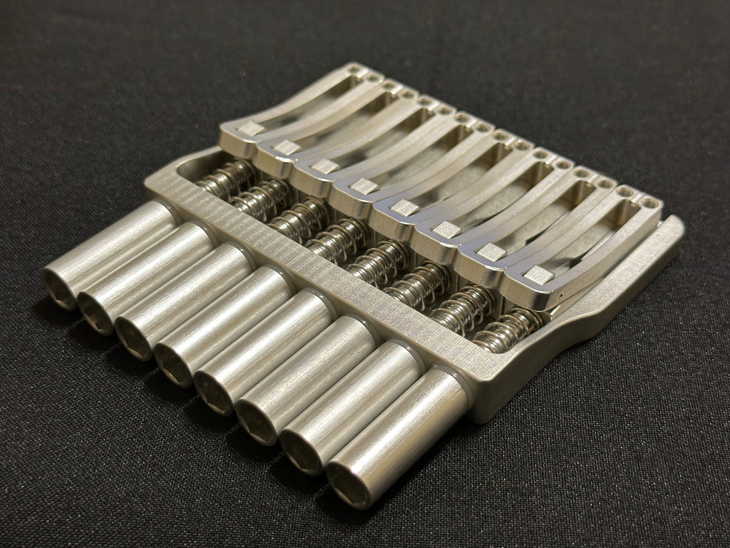 Rakhvari 8 String Hardtail Bridge - Silver Baseplate / Silver Hardware