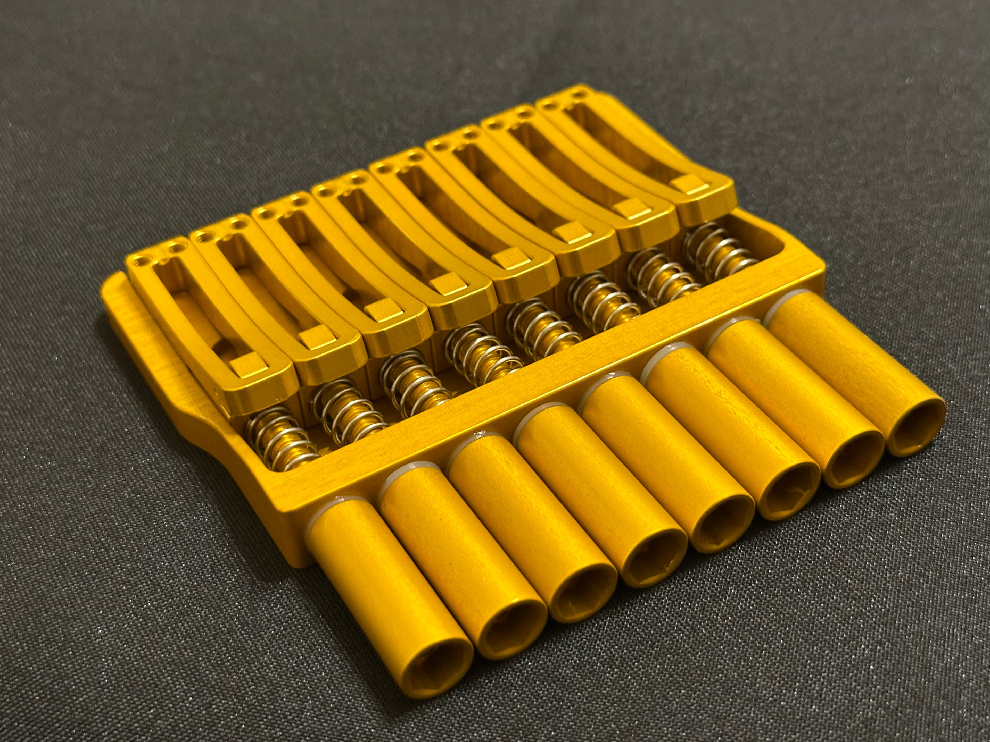 Rakhvari 8 String Hardtail Bridge - Gold Baseplate / Gold Hardware
